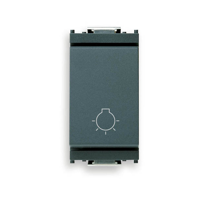 Idea Momentary Switch, 1P/1T (NO), 10A, 250V Light Symbol, Grey