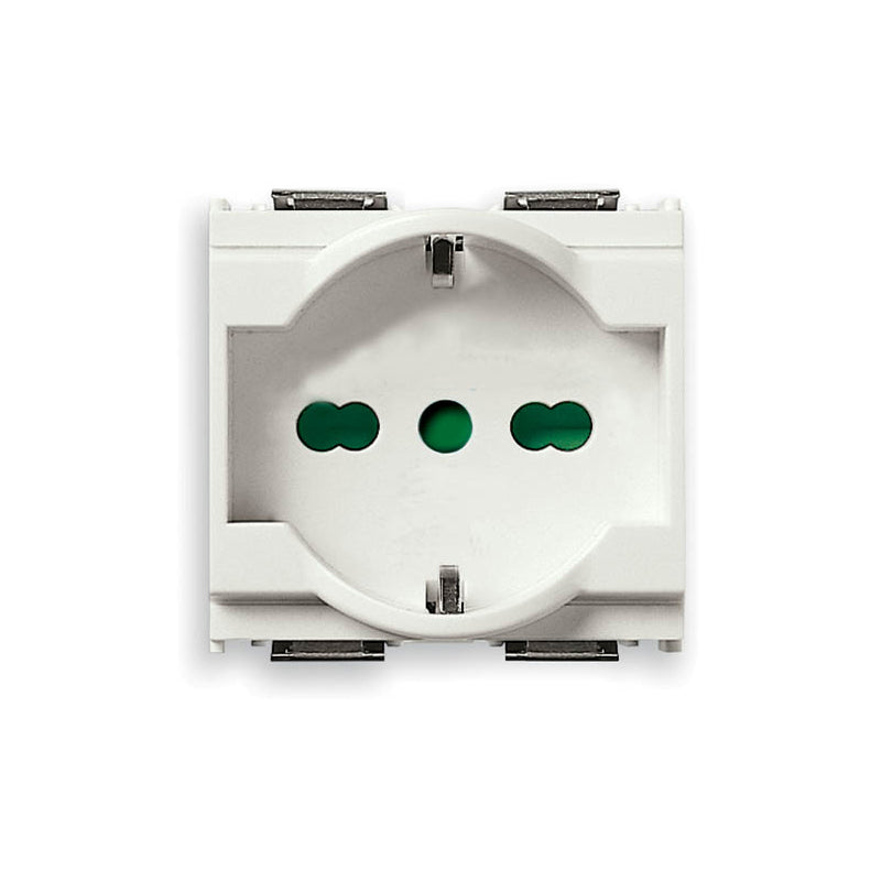 Idea Outlet, Italian/German, 2P+E, 16A/250V 2 Modules, SICURY, White