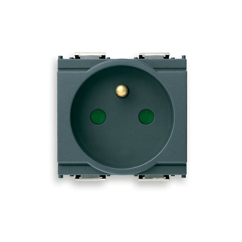 Idea Outlet, French, 2P+E, 16A/250V, 2 Modules SICURY, Grey