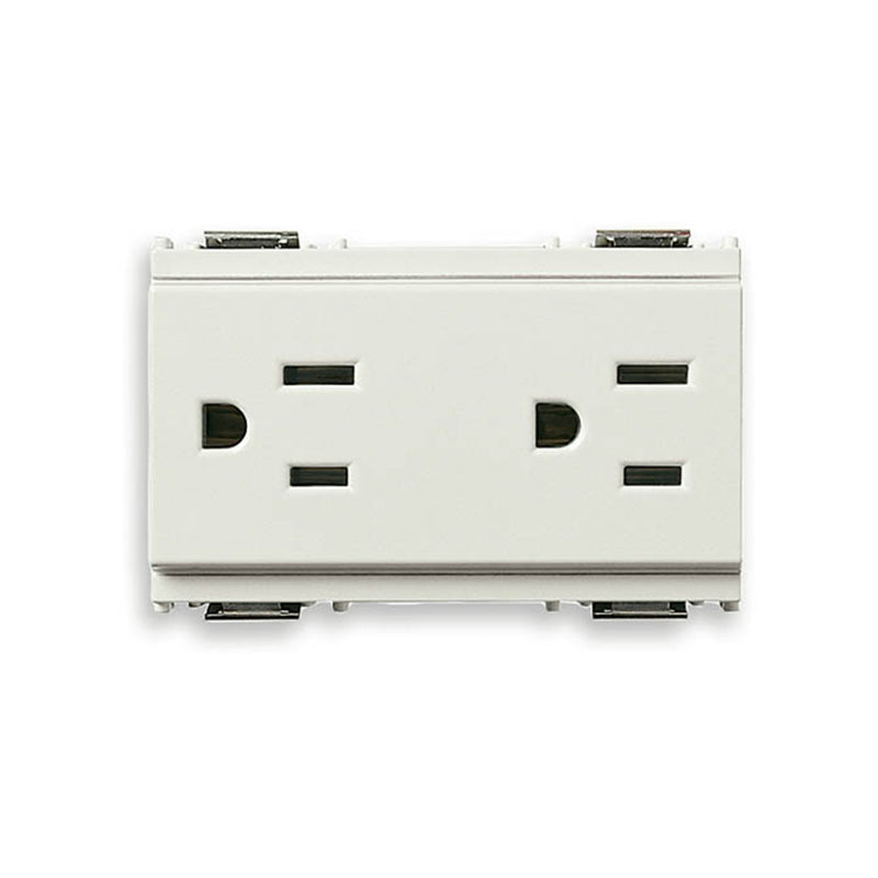 Idea Outlet, USA/Arabian, Duplex, 2P+E, 15A/127V 3 Modules, White