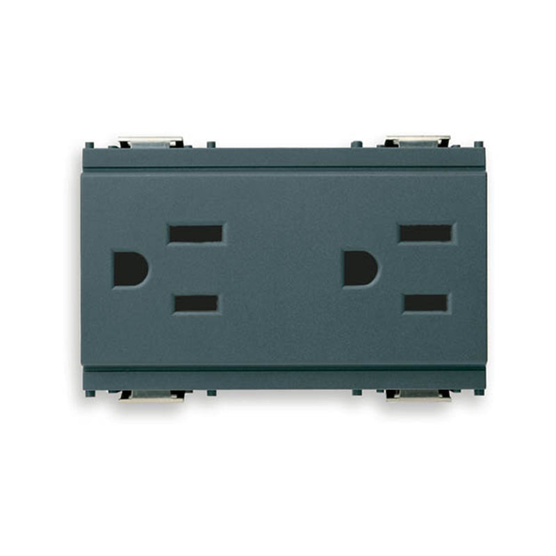 Idea Outlet, USA/Arabian, Duplex, 2P+E, 15A/127V 3 Modules, Grey
