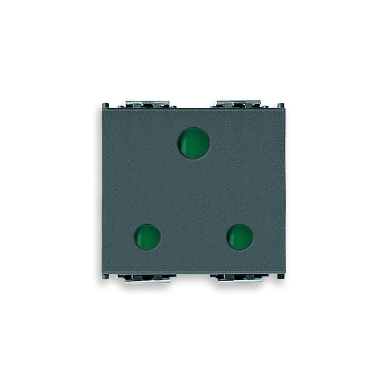 Idea Outlet, British, 2P+E, 16A/250V, 2 Modules SICURY, Grey