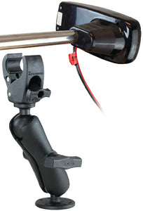 RAM® TOUGH-CLAW™ MOUNT WITH DOUBLE SOCKET ARM AND 1.5" ROUND BASE ADAPTER FOR TROLLING MOTORS (RAM)