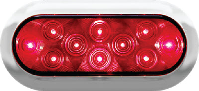 PIRANHA® LED OVAL STOP, TURN TAIL LIGHT With CHROME BEZEL (ANDERSON MARINE)