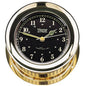 Atlantis Premiere Quartz Ship's Bell Clock, Black Dial