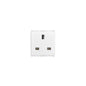 Eikon British Outlet, 2P+E, 13A-250V, Non-SICURY 2M, White, *Surcharge may apply if buying <20