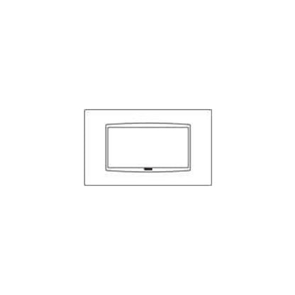 Eikon-Total Look Square Cover Plate, Arctic White White Inner Frame, Die-cast, 4 Module