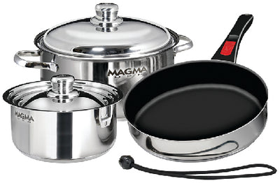 7-PIECE PROFESSIONAL SERIES "NESTING" STAINLESS STEEL NON-STICK COOKWARE (MAGMA)