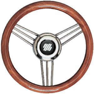MAHOGANY NON-MAGNETIC STAINLESS STEEL STEERING WHEEL (UFLEX)