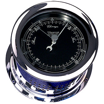 Chrome Plated Atlantis Premiere Barometer, Black Dial/ White Scale