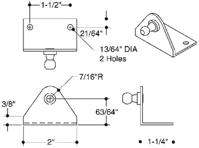 GAS SPRING MOUNTING HARDWARE (ATTWOOD MARINE)