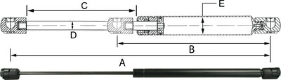 BLACK NITRIDE SHAFT GAS SPRINGS (JR)