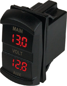 DUAL VOLTMETER - ROCKER SWITCH STYLE (SEA-DOG)