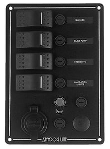 SWITCH PANEL WITH POWER SOCKET & HORN BUTTON (SEA-DOG LINE)