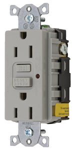GFCI DUPLEX RECEPTACLE WITH COVER PLATE (HUBBELL)