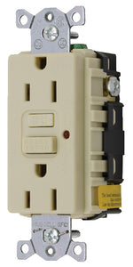 GFCI DUPLEX RECEPTACLE WITH COVER PLATE (HUBBELL)