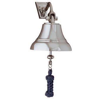 4" Nickel Bell w/ Navy Blue Lanyard
