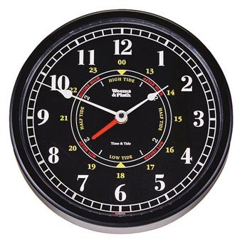 Trident Time & Tide Clock, 10" Black Dial