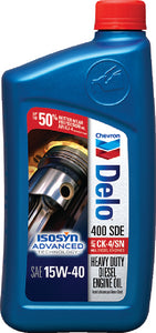 DELO® 400 SDE SAE 15W-40 with ISOSYN® HEAVY DUTY ENGINE OIL (CHEVRON)