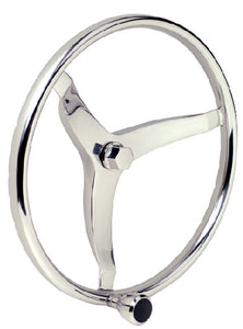 3 SPOKE SPORTS STEERING WHEEL WITH TURNING KNOB (SEACHOICE)