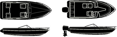 STERLING SERIES V-HULL RUNABOUTS & LOW PROFILE – CUDDY CABINS W/ RAIL - BOAT COVER (SEACHOICE)