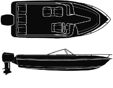 SEMI-CUSTOM V-HULL RUNABOUT O/B - BOAT COVER (SEACHOICE)