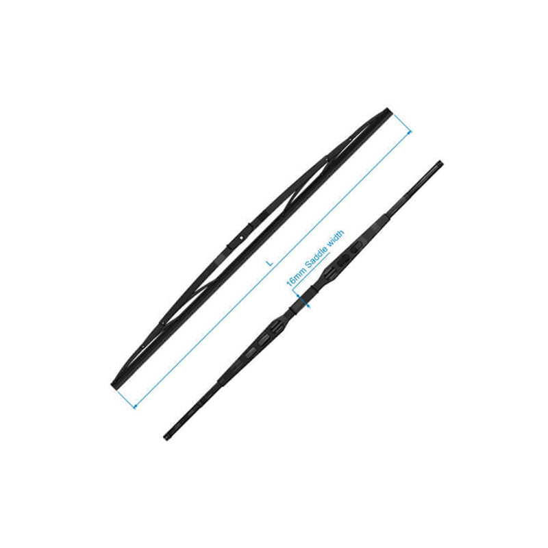 W Series Wiper Blade, Black Stainless Steel, 38"
