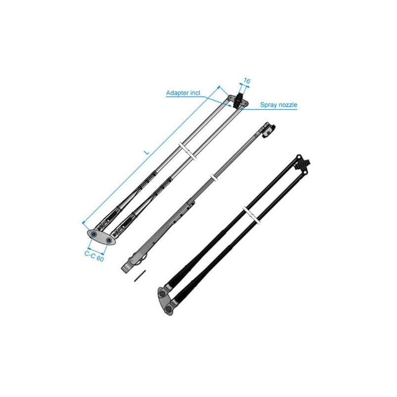 W50 Pantograph Arm, 41-47" Electropolished, SS,