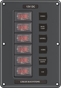 WATER-RESISTANT CIRCUIT BREAKER SWITCH PANEL (BLUE SEA)