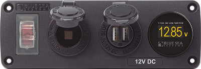 WATER-RESISTANT USB ACCESSORY PANEL (BLUE SEA)