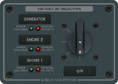AC ROTARY SWITCH SOURCE SELECTION PANEL (BLUE SEA SYSTEMS)