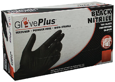 GLOVEPLUS BLACK NITRILE INDUSTRIAL LATEX FREE DISPOSABLE GLOVE (AMMEX GLOVES)