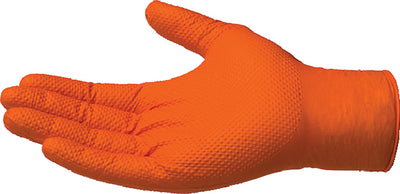 HEAVY DUTY ORANGE NITRILE GLOVES (AMMEX GLOVES)