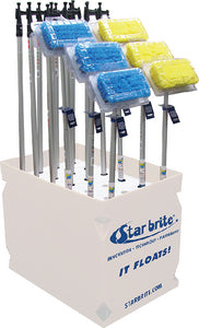 MIXED DISPLAY WITH BOAT HOOKS, BLUE & YELLOW BRUSHES (STARBRITE)