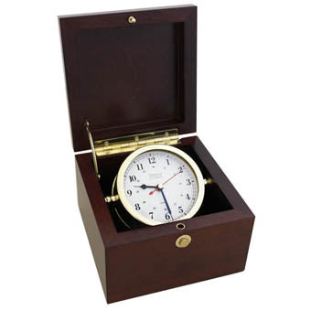 Square Box Alarm Clock (#9 Emblem printed in full color on attached brass plate)