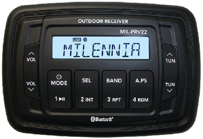 PRV22 AM/FM/USB BLUETOOTH WATERPROOF MARINE STEREO (MILENNIA)