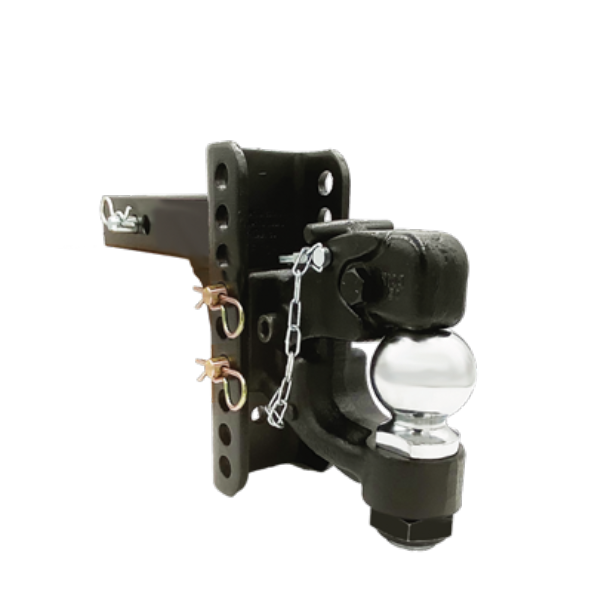 ADJ. BALL MOUNT, 2” RCVR, 6” DROP/RISE, 2-5/16" BALL/PINTLE, 13K