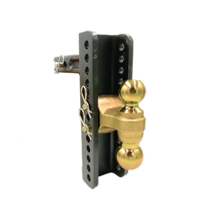 ADJ. BALL MOUNT, 2” RCVR, 10-1/8” DROP/RISE, 2" & 2-5/16" BALL, 14K