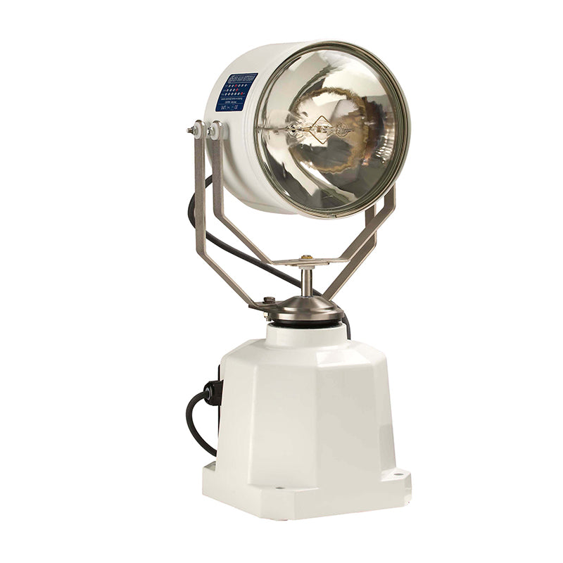 DHR210-Sealed Beam Remote Controlled Searchlight 115VAC, 1000W, White Powder Coated Aluminum