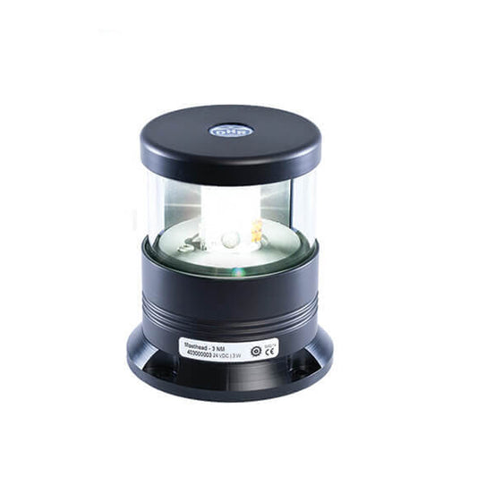 DHR40 Stern Light, White LED, Base-Mount, Black, 24V (4.1W), 2NM, IP66, 135°