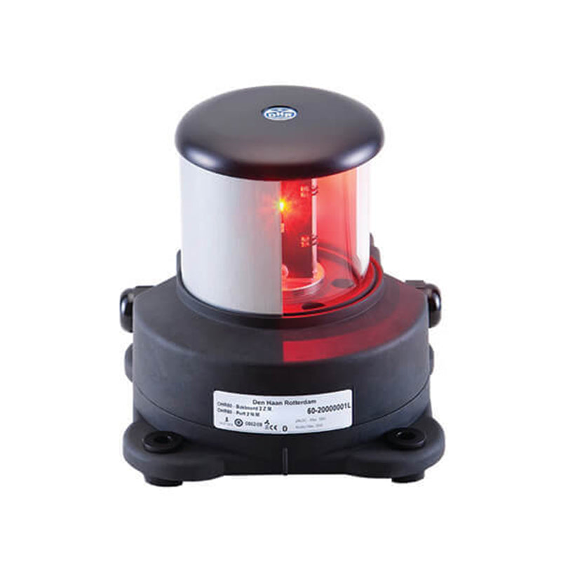 DHR60 All-Round/Screened Red LED, Base-Mount, Black, 24V (4.3W), 2NM, IP66, 180°