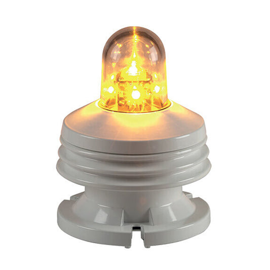 DHR73 Signalling Yellow LED, Base-Mount, White, 120/230VAC & 24VDC (10W), 3NM, IP67, 360°