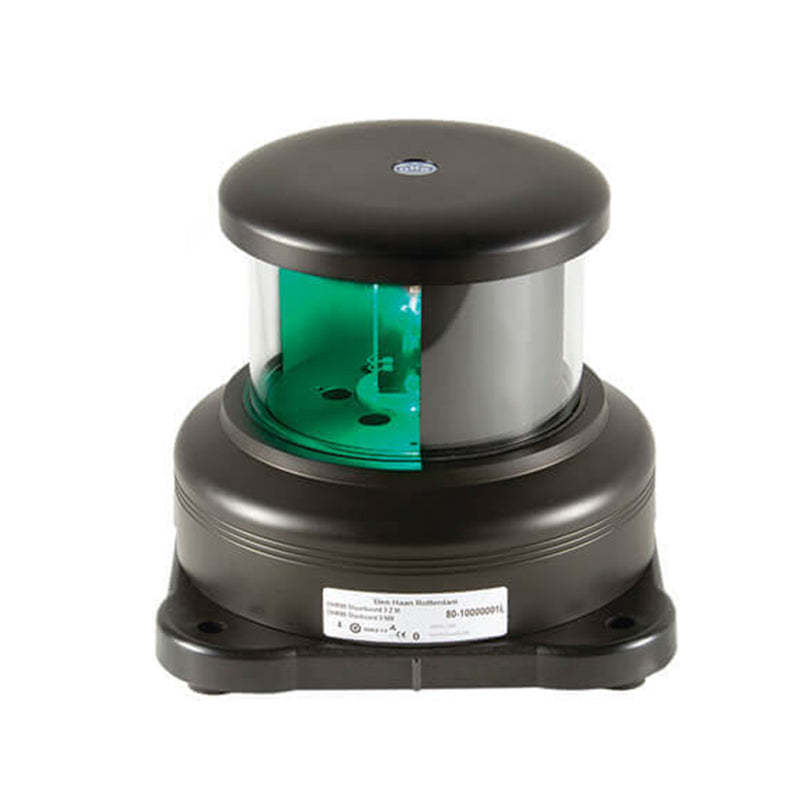 DHR80 Starboard Green LED, Base-Mount, Black, 24V (5.9W), 3NM, IP66, 112.5°