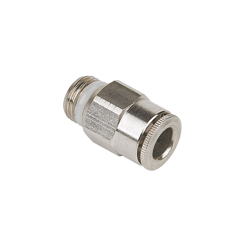Straight Fitting, Stainless Steel, 6mm O.D. x 1/8 BSPP/NPT