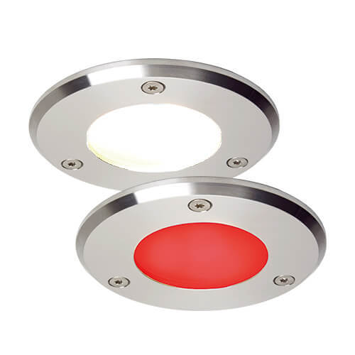 Emden-Medium LED, Stainless Steel, Warm White/Red Slave (Dimmable with Master), 10-30VDC, IP67