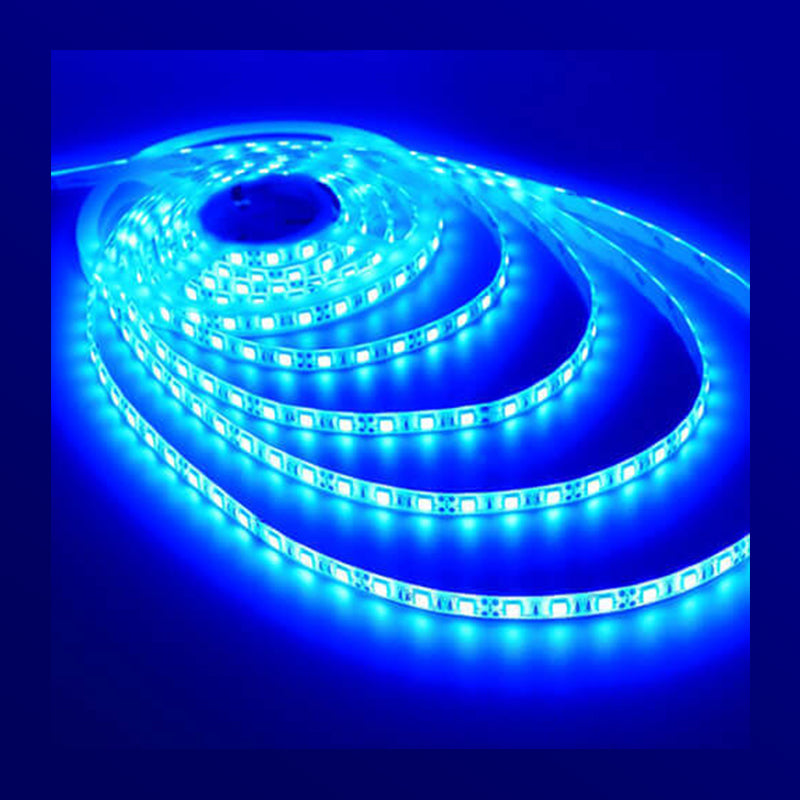 Flexible LED Strip Tape HO (High Output) F-Series 12V, Blue, 16' Length, 3M Tape, IP66