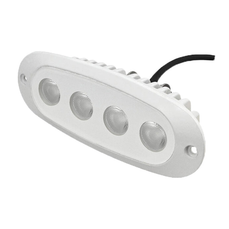 IML Recessed-Mount 10W LED Cockpit Floodlight 10-30VDC, Gloss White Finish, IP67