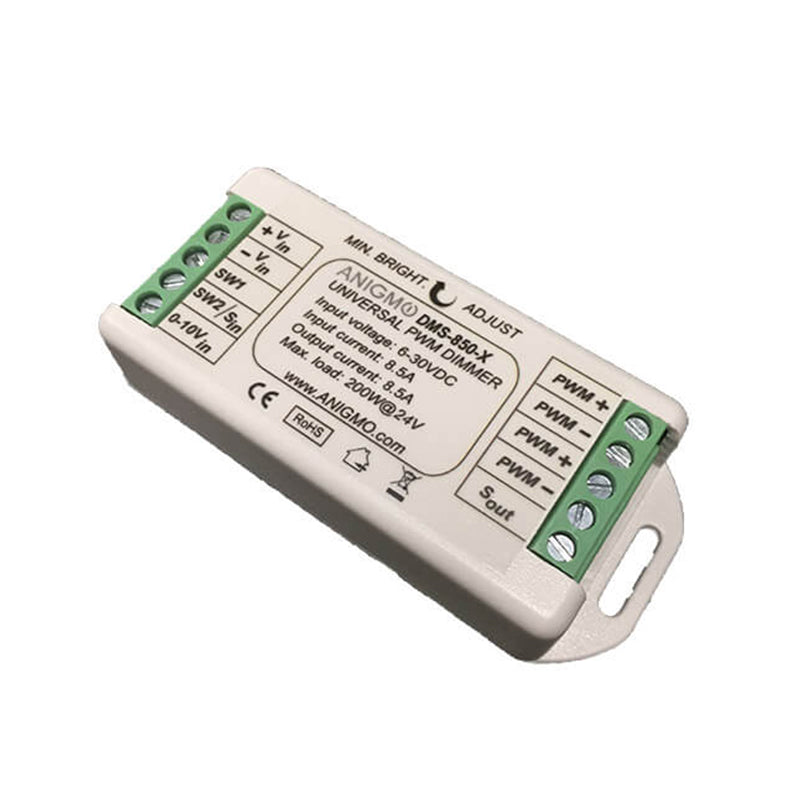 DMS-850 Universal Low Voltage LED Dimmer, 8.55A 6-30VDC or 0-10V Control Input