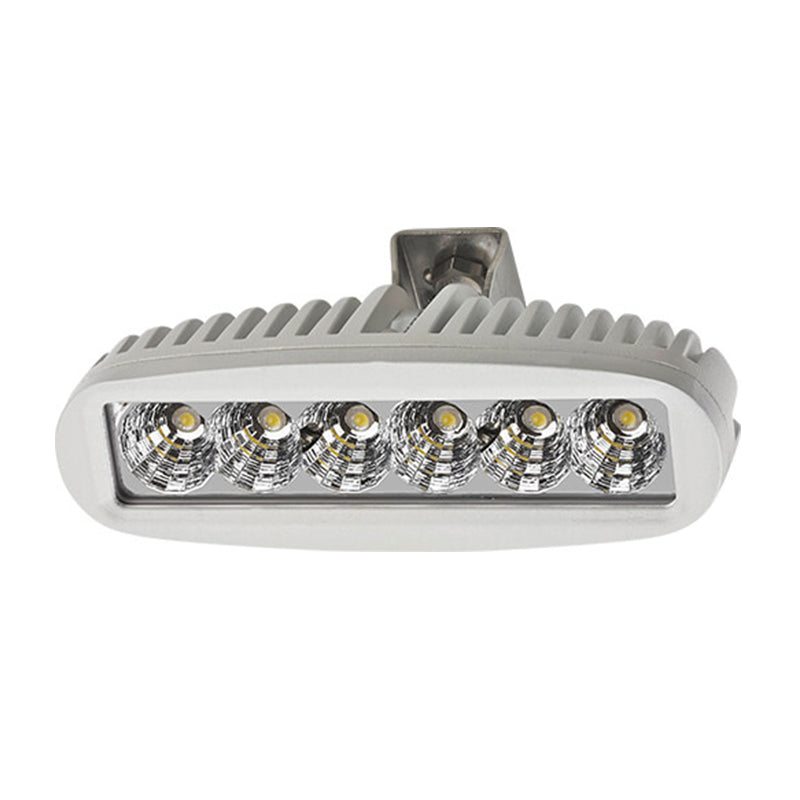 IML Bracket-Mount 18W LED Cockpit & Deck Light 10-32VDC, Satin White Finish, IP67, 10' Cable