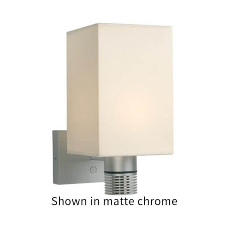 Jana LED Wall Sconce, Chrome, White Shade Built-in Dimmer, 10-30VDC